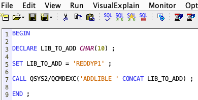 QCMDEXC in SQL Procedure