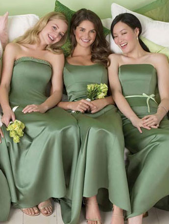 Green Bridesmaid Dresses for a Green Wedding Theme