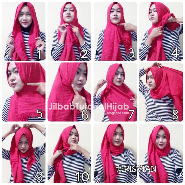 Cara Menggunakan Hijab Pashmina - tutorial hijab sehari hari 2016