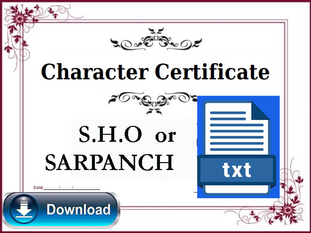 CHARACTER CERTIFICATE  WORD FILE 