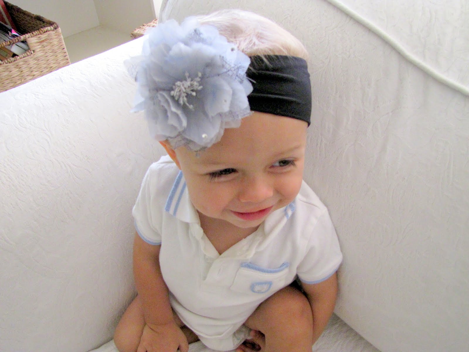 281 New baby headband making tutorial 479 Nylon Baby Headband with Flower Clip TUTORIAL   craft   Little Miss   