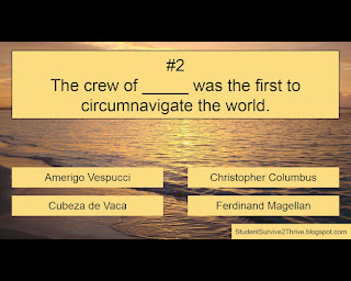 The crew of _____ was the first to circumnavigate the world. Answer choices include: Amerigo Vespucci, Christopher Columbus, Cubeza de Vaca, Ferdinand Magellan
