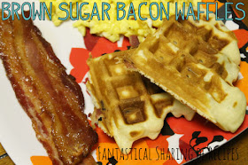 Brown Sugar Bacon Waffles - have your waffles, and your bacon too! #bacon #breakfast #recipe