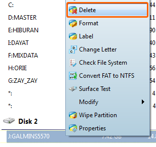 how to create partition on sdcard