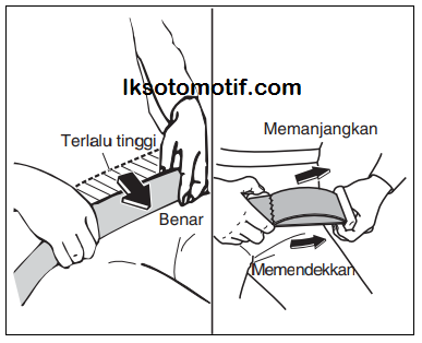 menyetel sabuk pengaman 2 titik