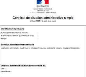 Certificat de non-gage