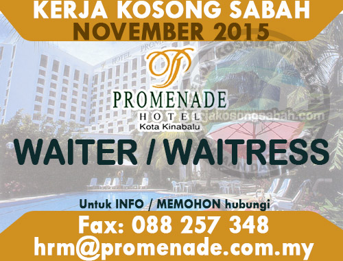 Kerja Kosong Waiter / Waitress | Promenade Hotel Kota ...