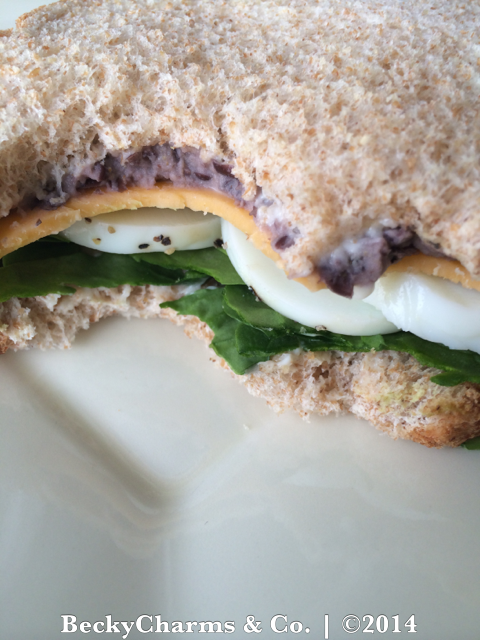 Vegetarian Veggie Sandwich with Egg and Black Bean Mashup by BeckyCharms