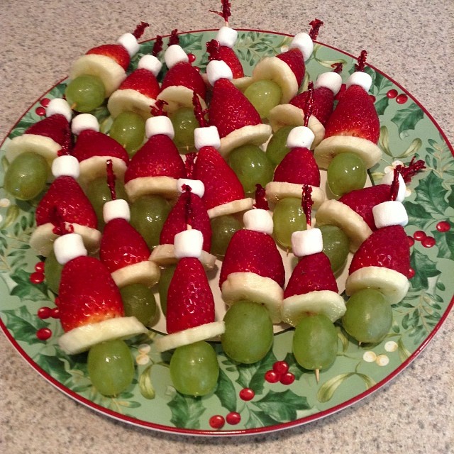 Grinch Fruit Kabobs