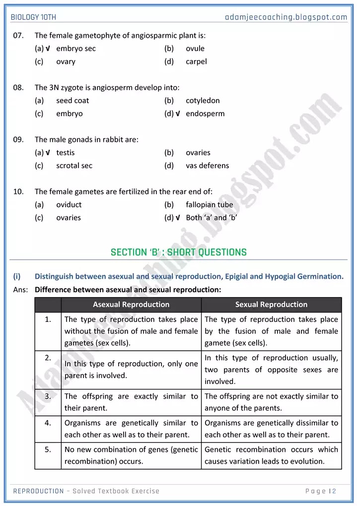 reproduction-solved-textbook-exercise-biology-10th