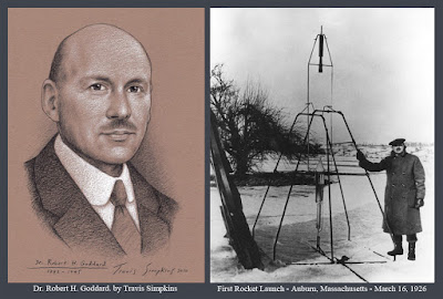 Dr. Robert H. Goddard. First Liquid-Fueled Rocket. Auburn, Massachusetts. March 16, 1926. by Travis Simpkins