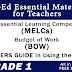 DepEd Essential Materials for Teachers in GRADE 1 (MELC, BOW, TG)