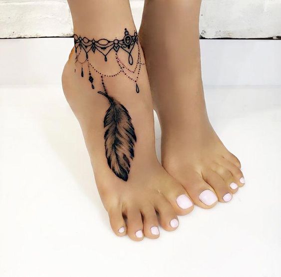 tatuagens de penas para as meninas