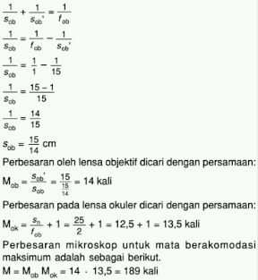 Sebuah Mikroskop Menggunakan Lensa