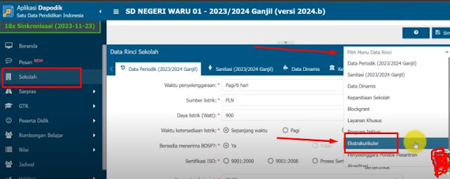 menambahkan data rinci sekolah