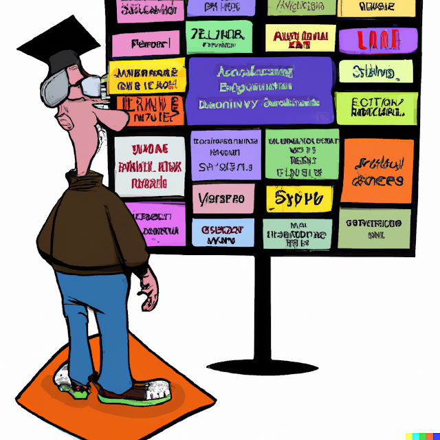 Billboard of college courses for selection