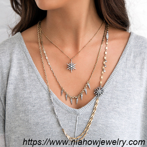 Occident and the United States alloy Diamond necklace