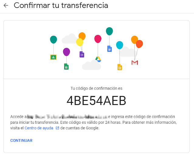 Transferir datos de G Suite Educación a Cuenta de Google