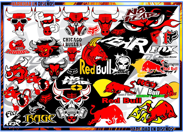 Red Bull Y chicago Bulls Diseños editables