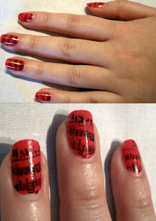 Rock and Roll Nails with Music Notes. 