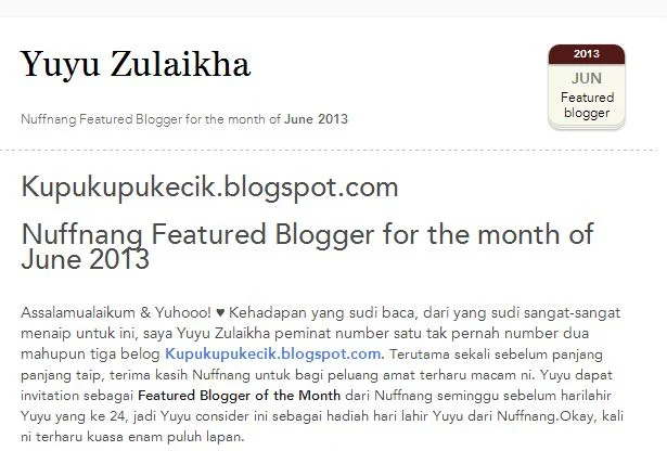 NUFFNANG, ieta DAN YUYU ZULAIKHA