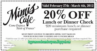 Free Printable Mimis Cafe Coupons