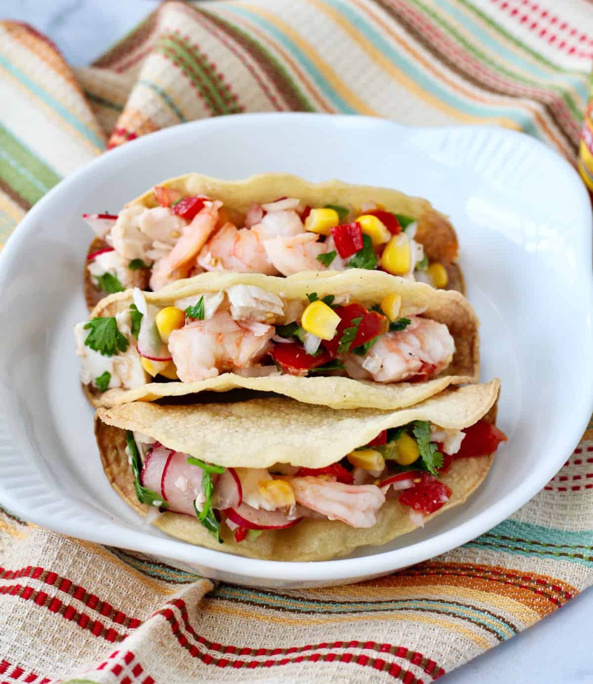 Seafood Salad Tacos on a Plate.