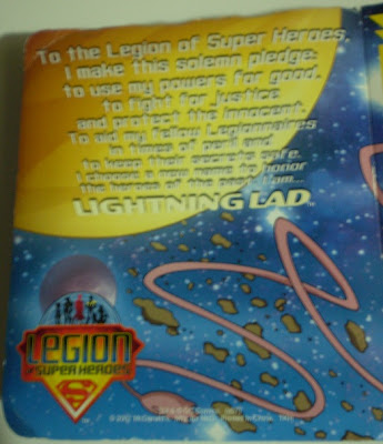 back cover of McDonald's Lightning Lad toy box