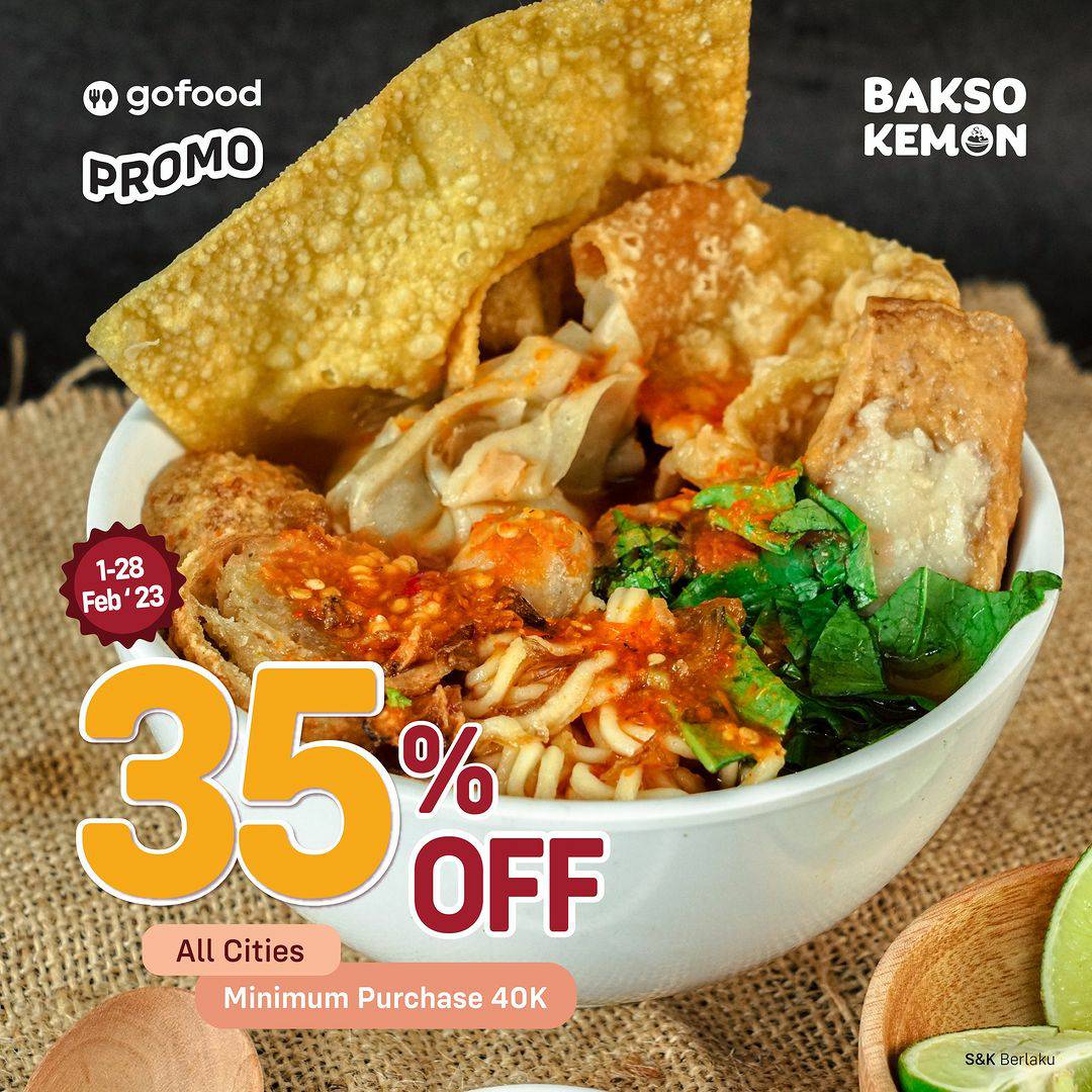 BAKSO KEMON Promo DISKON 35% dengan GOFOOD