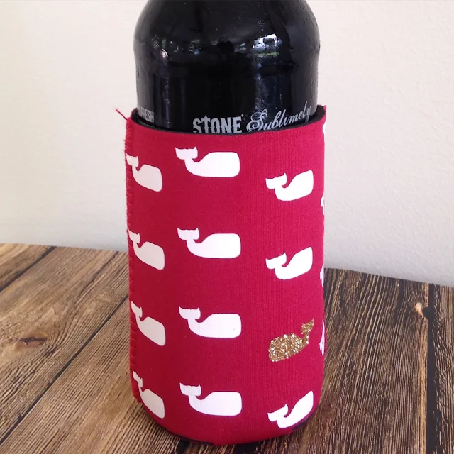 DIY, do it yourself, custom koozie, koozie, HTV, heat transfer vinyl, Silhouette Studio, free cut file