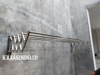 Jemuran Stainless Lipat Dinding [ Hotata ] terpasang di Rumah Bpk Triyanto Ciomas Hills Bogor