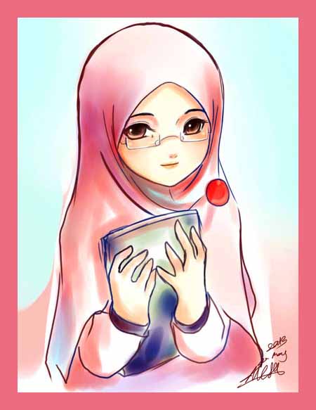 Kumpulan Gambar  Animasi  Wanita Muslimah Terbaru