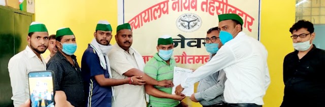  भारतीय किसान यूनियन जनसेवा के पदाधिकारियों ने तहसीलदार को सौंपा ज्ञापन 