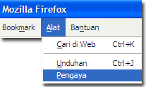 menu alat firefox
