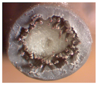 Shown is a cross-section of a 10x passive-probe coax cable