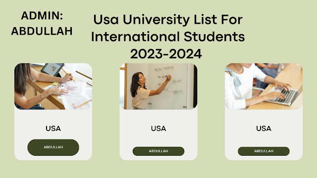 Usa University List For International Students - 2023-2024