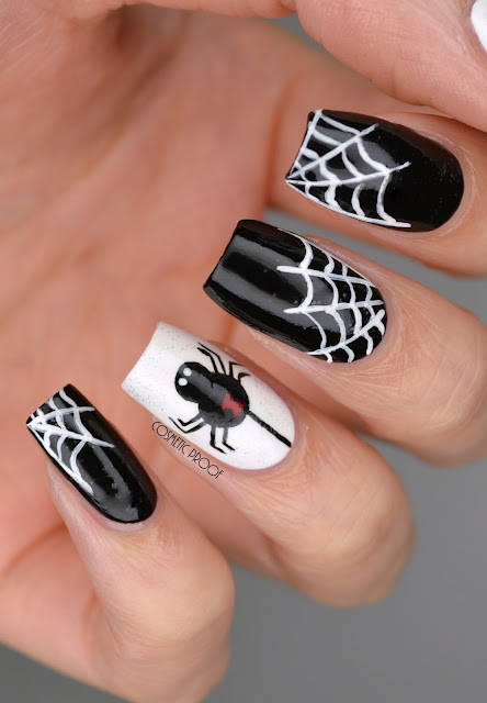 Spooky Spider Webs Halloween Nails Art