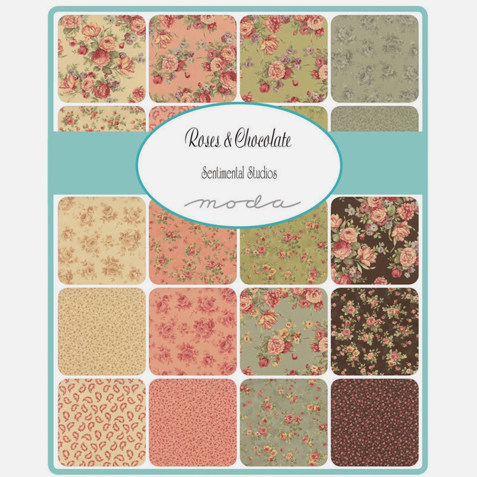 Moda ROSES & CHOCOLATE Fabric by Sentimental Studios for Moda Fabrics