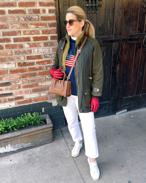 women's barbour jacket and tuckernuck americana sweater