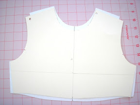 Bodice pattern pieces in a size 4T and 4 and how they compare