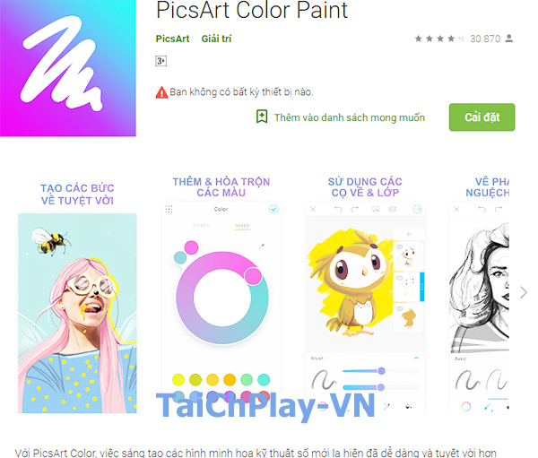 PicsArt Color Paint (APK) cho Android - Tải miễn phí