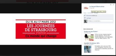 Nouvel Observateur, journées de Strasbourg, timeline, Facebook, page