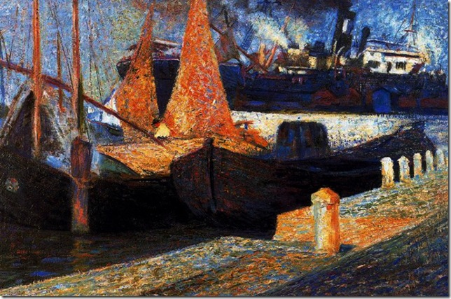 Umberto Boccioni_Botes en Sunlught (1907)
