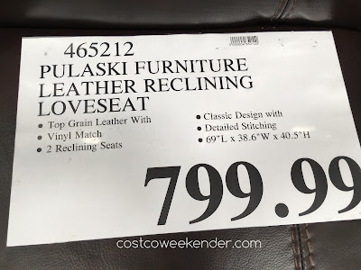 Deal for the Pulaski Leather Reclining Loveseat at Costco