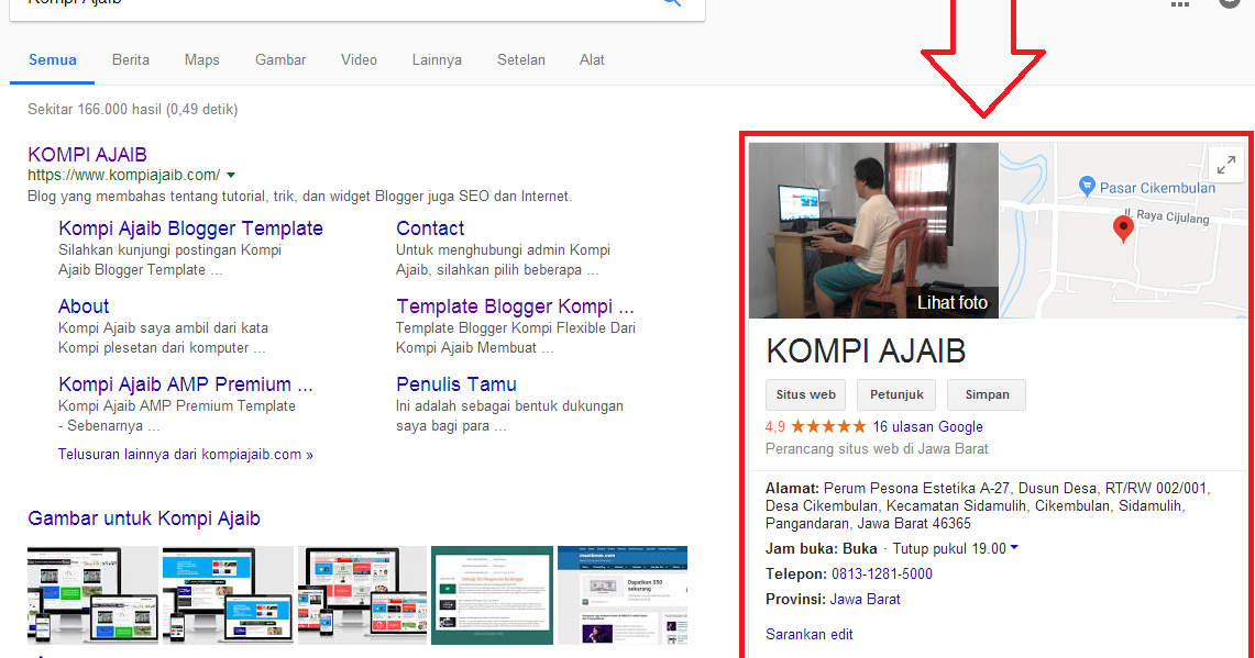 Cara menampilkan Google Maps Blog/Web di samping Sitelink pencarian Google