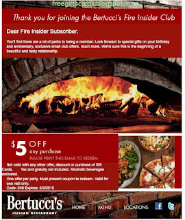 Free Printable Bertucci's Restaurant Coupons