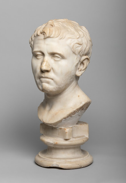 Μαρμάρινη ανδρική προτομή, Ρωμαίος, τέλη 1ου αιώνα π.Χ.-αρχές 1ου αιώνα μ.Χ.