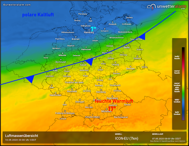 Kaltfront deutsches Wettermodell