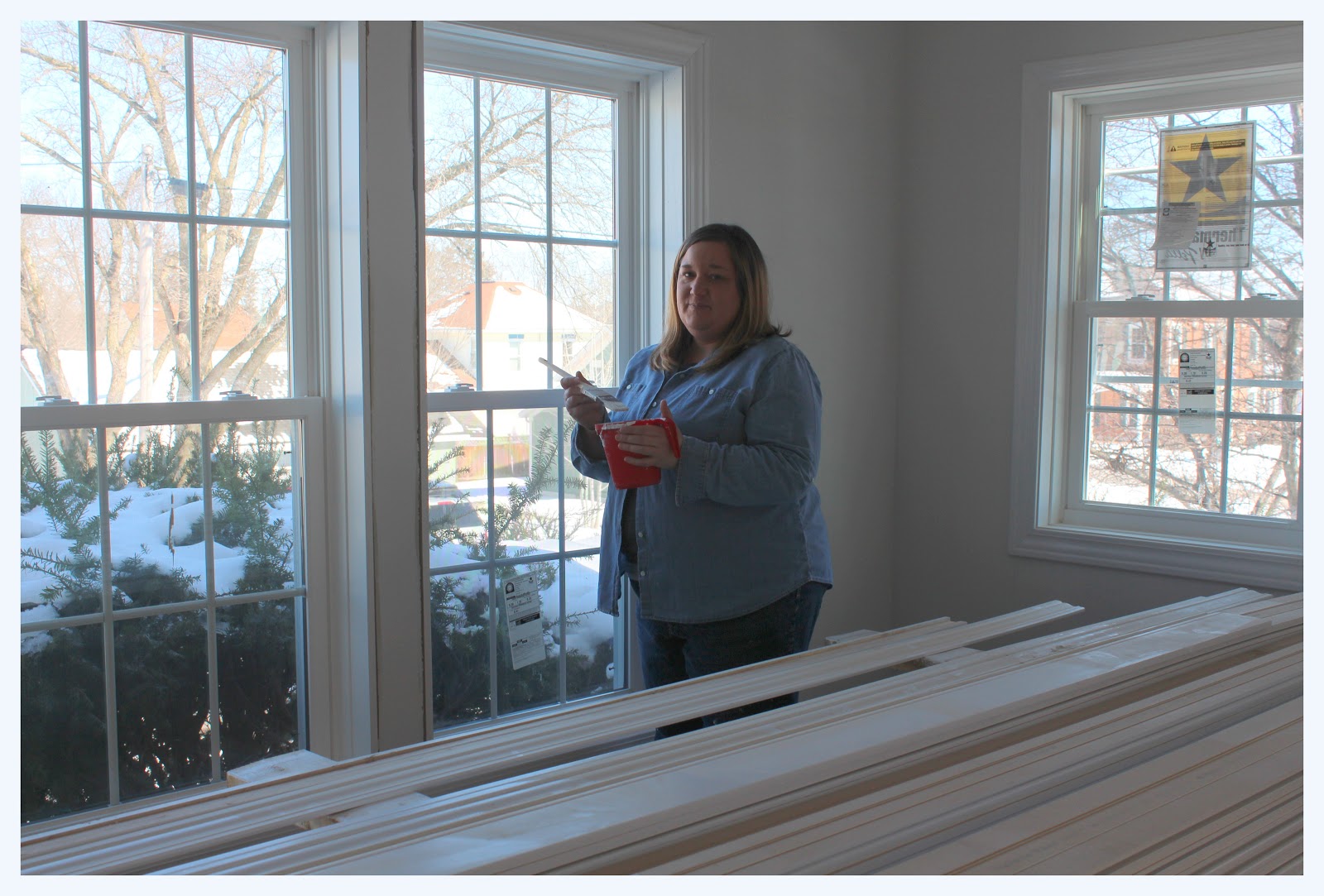 White Painted Walls with Window Frames