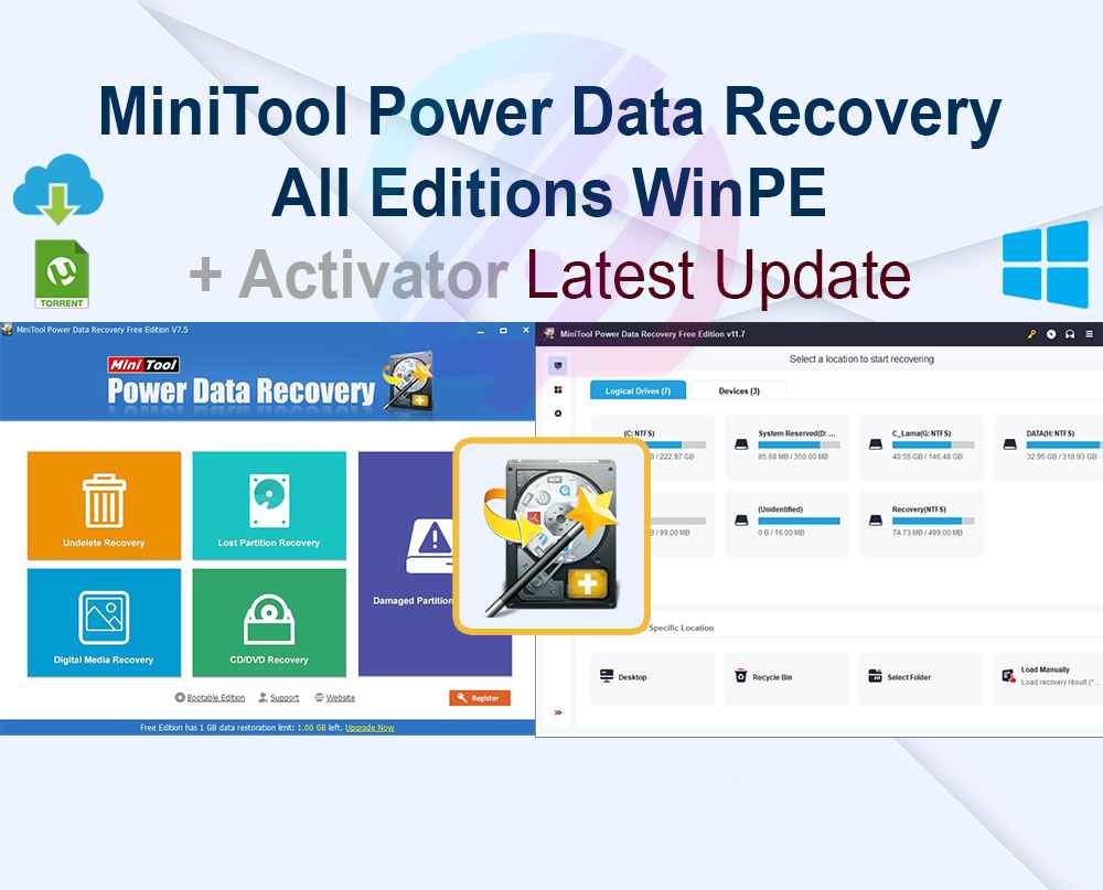 MiniTool Power Data Recovery All Editions 12.1 WinPE + Crack